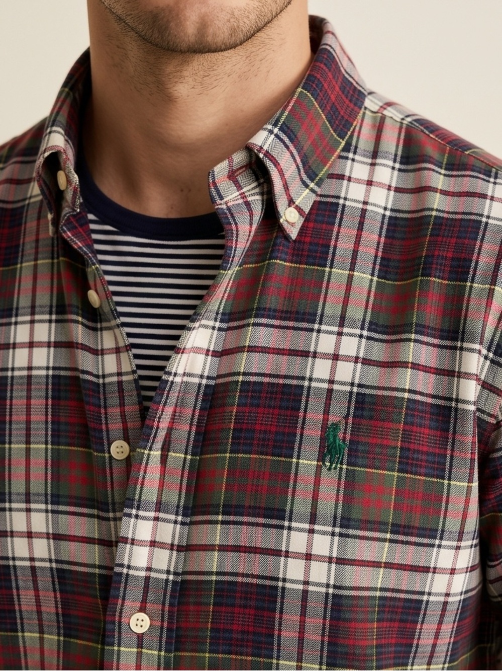 Ralph Lauren Tartan Plaid Men’s Button Down Shirt Pony Logo Classic Preppy